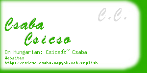 csaba csicso business card